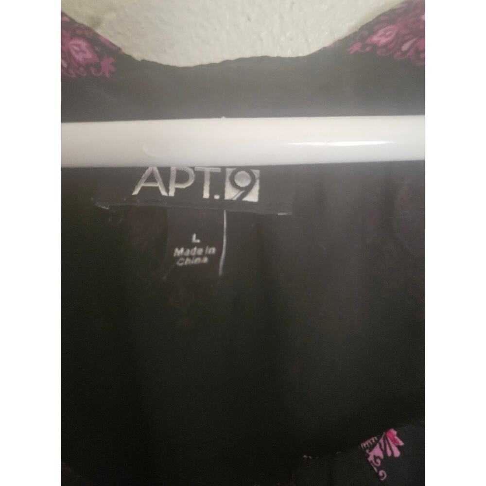 Apt. 9 Black Pink Boho Flutter Sleeve Blouse Large - Picture 4 of 6